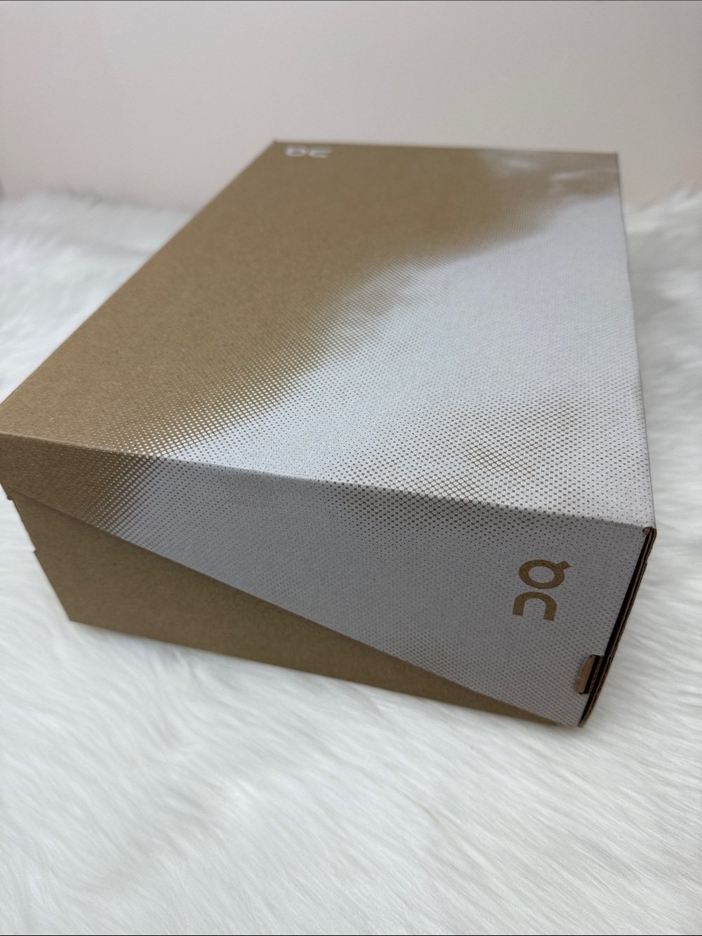 On Running Tan and White Empty Shoe Box, Gift Box, Storage Box 12.75 x 8.75 x4.5